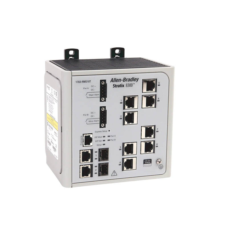 Allen-Bradley 1783-RMS10T unmanaged Ethernet switch, 10-port, 10/100 Mbps, DIN rail mount, Stratix 2000