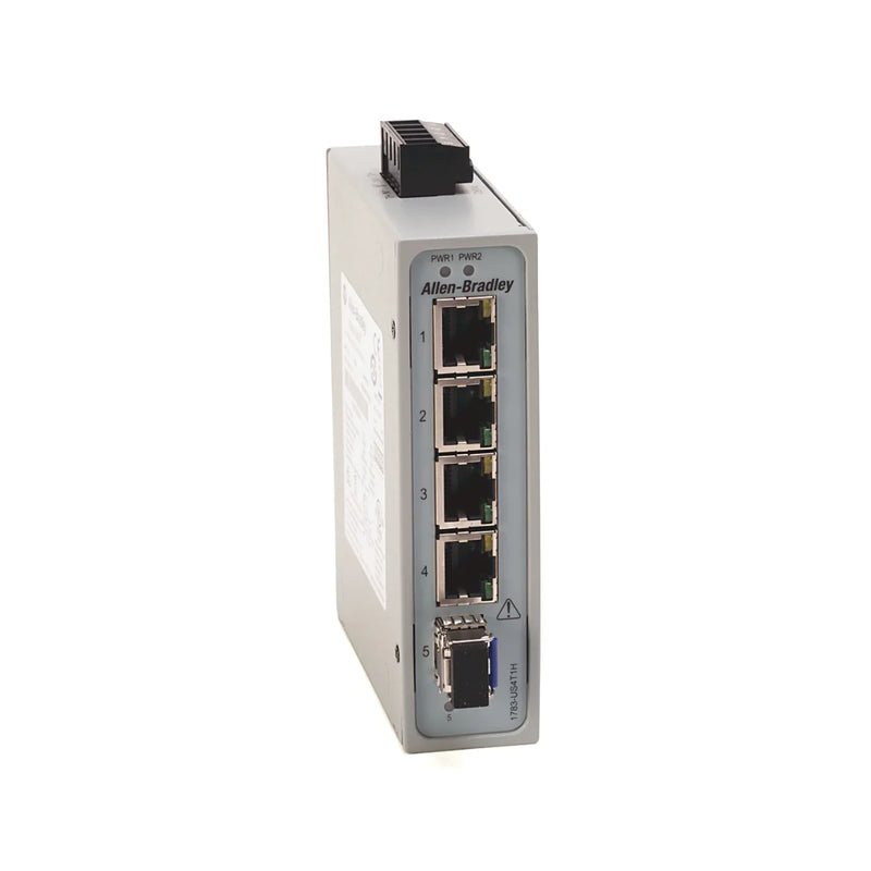 Allen-Bradley 1783-US4T1H Stratix 2000 unmanaged Ethernet switch, 4 RJ45 ports and 1 single-mode fiber port,