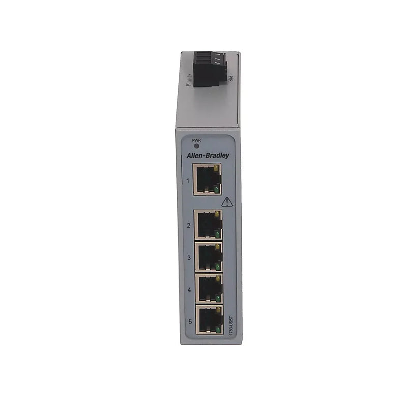 Allen-Bradley 1783-US5TG unmanaged Stratix 2000 switch, 5-port Gigabit, DIN rail mount, industrial-grade