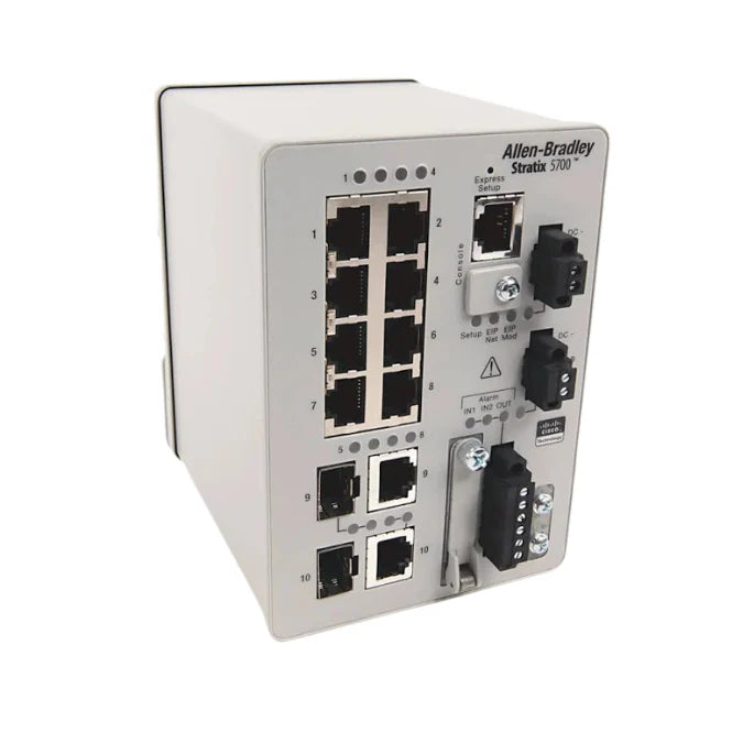 Allen-Bradley 1783-BMS10CA Stratix 2000 unmanaged Ethernet switch, 10 ports, RJ-45, DIN rail