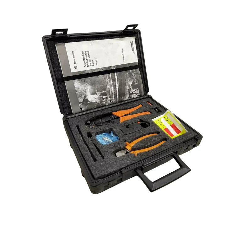 Allen-Bradley 1786-CTK ControlNet coax T-tap kit with BNC connectors, terminator, and installation tool
