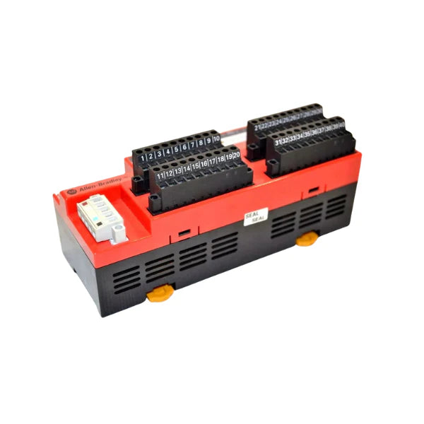 Allen-Bradley 1791DS-IB8XOB8 Guard I/O module, 8 safety inputs, 8 outputs, 4 test outputs, 24V DC, DeviceNet.