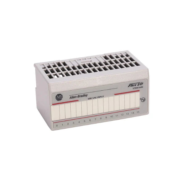 digital input module, 16 sinking channels, 120V AC, DIN rail mount, for distributed I/O systems.