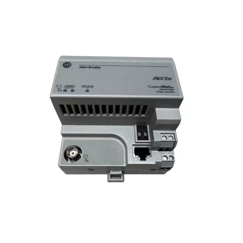 Allen-Bradley 1794-ACN15 FLEX I/O ControlNet adapter, 24V DC, redundant media, DIN rail mount.