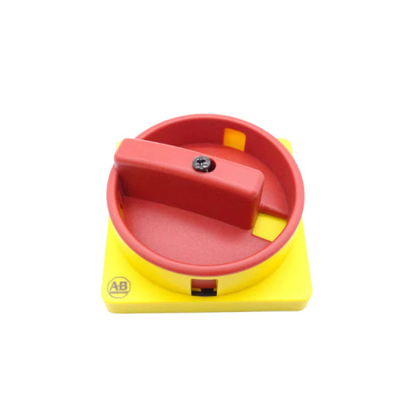 control and load switch actuator, Type N, red/yellow disc-style handle, 67x67 mm, IP66, padlockable.