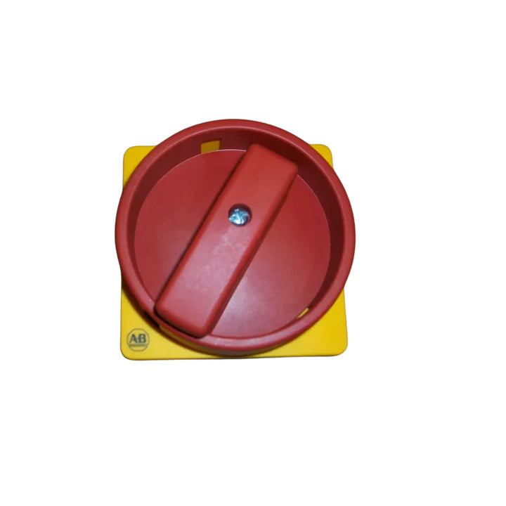 Allen-Bradley 194L-HE8N-175 load switch actuator, 90mm red/yellow handle, Type N, lockable, IP66