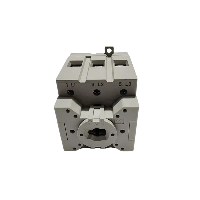 Allen-Bradley 194E-A100-1753 load switch, 100A, 3-pole, panel mount, 175mm shaft, yellow/red IP66 handle