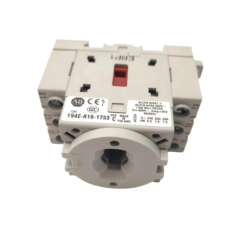 Allen-Bradley 194E-A16-1753 load switch, 16 A, 3-pole, non-fusible, panel mount, door interlock