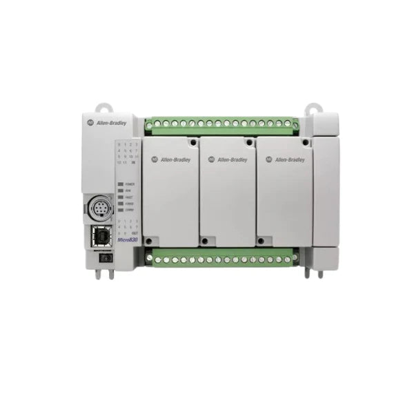 Allen-Bradley 2080-LC30-24QBB Micro830 controller, 24 I/O, relay/transistor outputs, with Ethernet.