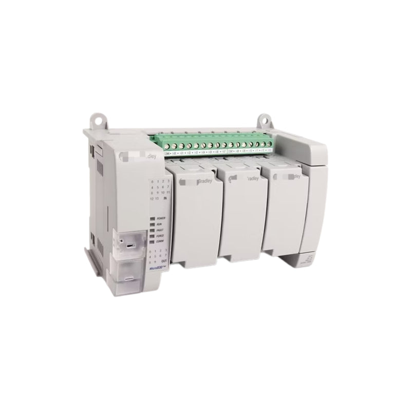 Allen-Bradley 2080-LC30-24QWB Micro850 PLC with 24 I/O and Ethernet for compact industrial control.