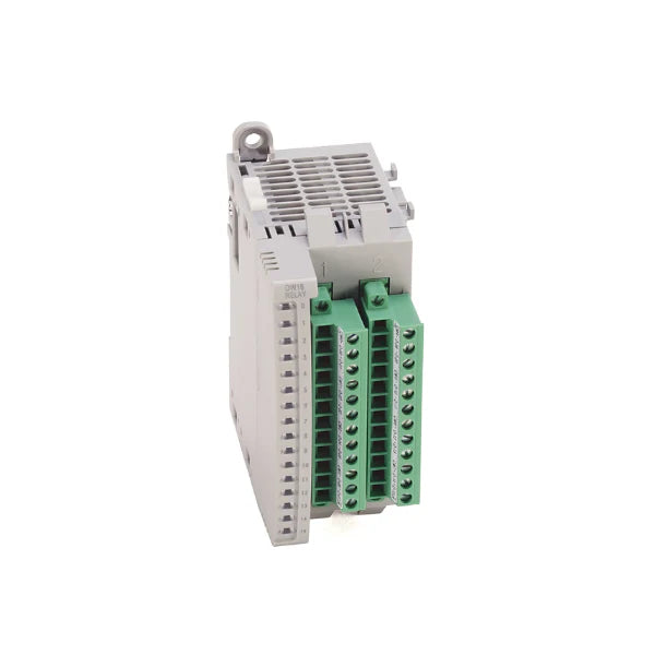 relay output module, 16 points, 250V AC / 30V DC, 2A, for Micro850 and Micro870 PLCs, DIN rail mount.