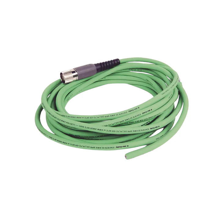 Allen-Bradley 2090-CFBM7DF-CEAA09 feedback cable, 9m, DSL, right-angle to straight connectors, CE marked