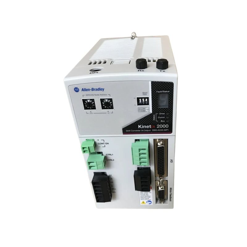Allen-Bradley 2093-AC05-MP1 Integrated Axis Module, 3 kW, 230V AC input, Kinetix 2000 series, compact multi-axis servo drive.