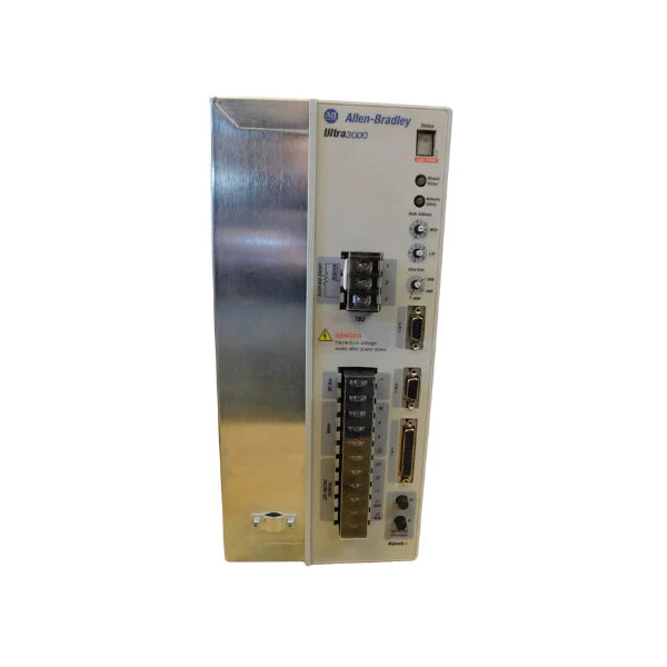 Allen-Bradley 2098-DSD-HV100-SE Ultra3000 servo drive, 100A peak, 460V AC, SERCOS, high-voltage panel mount.