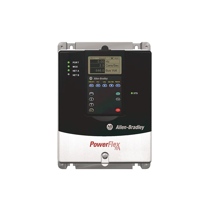 Allen-Bradley 20AB6P8A0AYNNNC0 PowerFlex 70 drive, 2 HP, 240V 3PH, 6.8A, NEMA 1, IGBT brake, no HIM