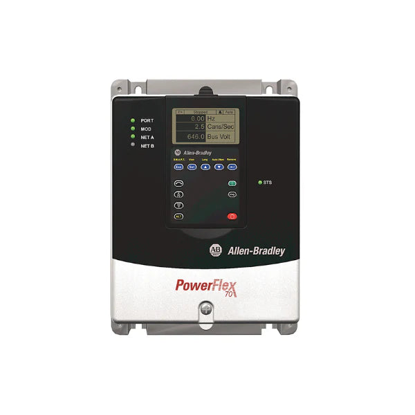 PowerFlex 70 drive, 2.2 kW, 400V, IP20, encoder input, brake IGBT, CE filter, no HIM.