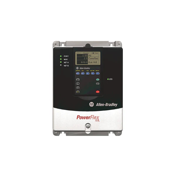 PowerFlex 70 drive, 2.2 kW, 400V, IP20, brake IGBT, no HIM, no CE filter.
