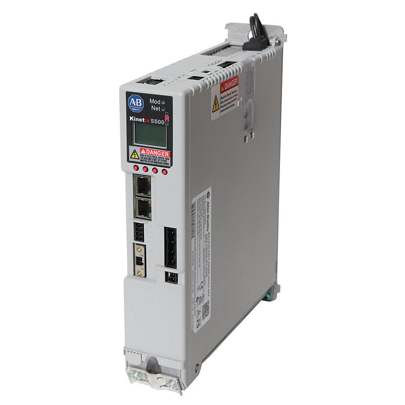 Allen-Bradley 2198-H025-ERS Kinetix 5500 servo drive, 20A peak, 3-phase 190–528V AC input, Frame 2, EtherNet/IP, hardwired safety.