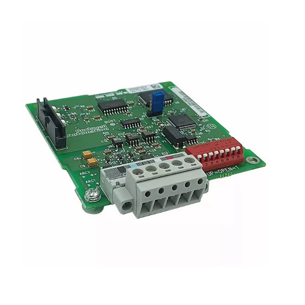 Allen-Bradley 22-COMM-D DeviceNet communication adapter, for PowerFlex drives, DIN/panel mount, industrial networking, Rockwell Automation.