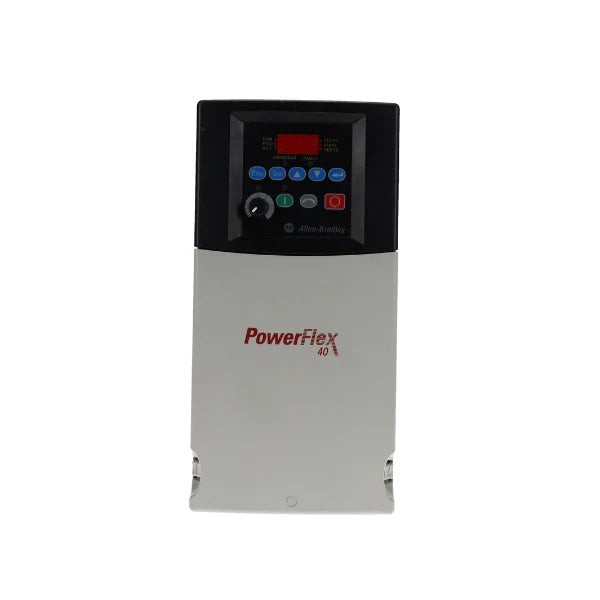 PowerFlex 40 drive, 7.5 HP, 480V, 12A, Frame C, IP20 open, RS485, LED display, digital keypad, no CE filter.
