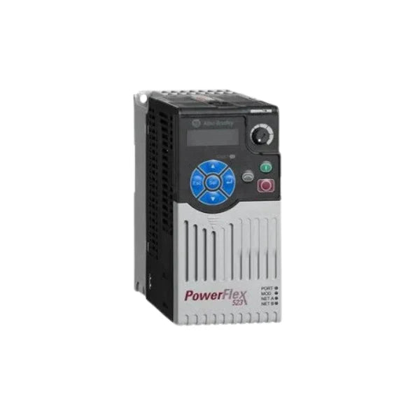  PowerFlex 523 AC Drive, 480V, 3 HP, Frame A, IP20 enclosure, with integrated filter. 