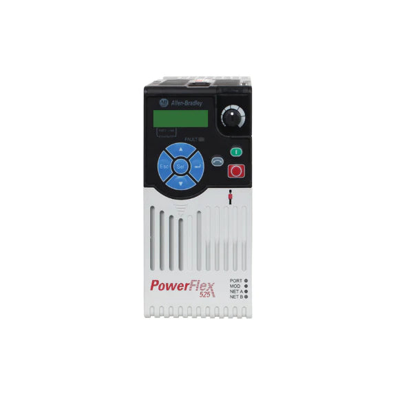 PowerFlex 525 drive, 0.5 HP, 240V, 1-phase, EtherNet/IP, IP20, internal filter, STO.