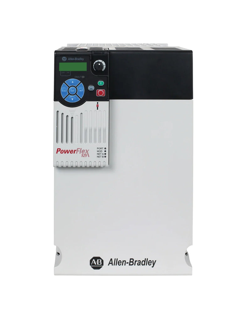 Allen-Bradley 25B-D043N114 PowerFlex 525 AC Drive, 480V AC, 3-phase, 43A, 30HP Normal Duty, 25HP Heavy Duty, Frame E, IP20 NEMA/Open Type, with Filter.