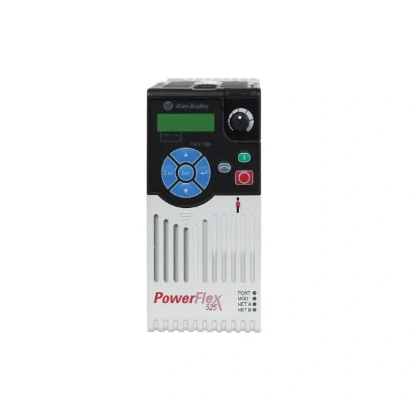 PowerFlex 525 drive, 120V AC, 0.5 HP, IP20, single-phase, Frame A, with EtherNet/IP and safety.