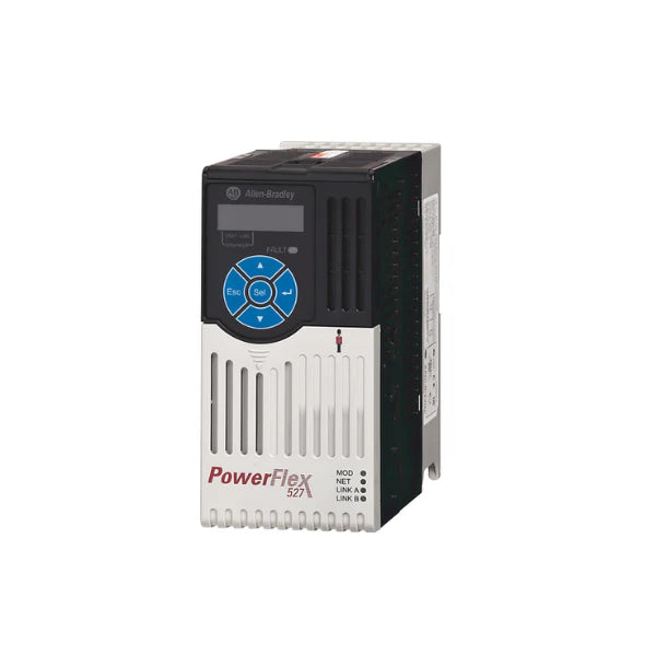Allen-Bradley 25C-D2P3N104 PowerFlex 527 AC drive, 480V, 1 HP, Frame A, with EtherNet/IP and integrated STO safety.