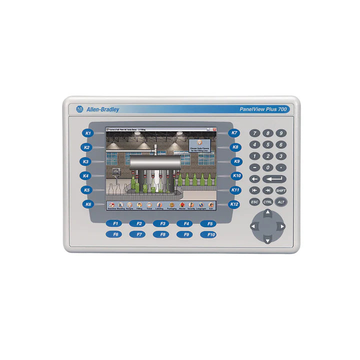 Allen-Bradley 2711P-RDK7C PanelView Plus 700 display module, 6.5-inch color TFT with keypad input.
