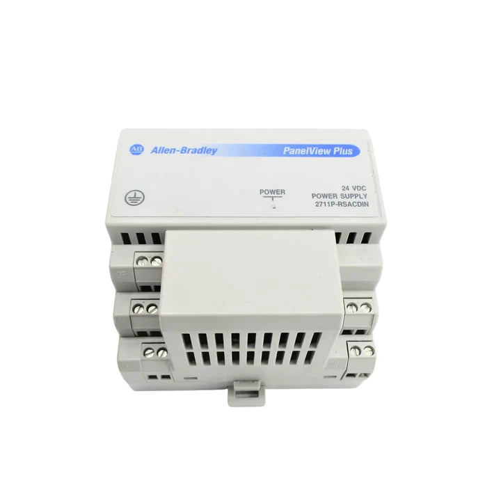 Allen-Bradley 2711P-RSACDIN power supply, 100–240V AC to 24V DC, DIN rail mount, for PanelView Plus terminals