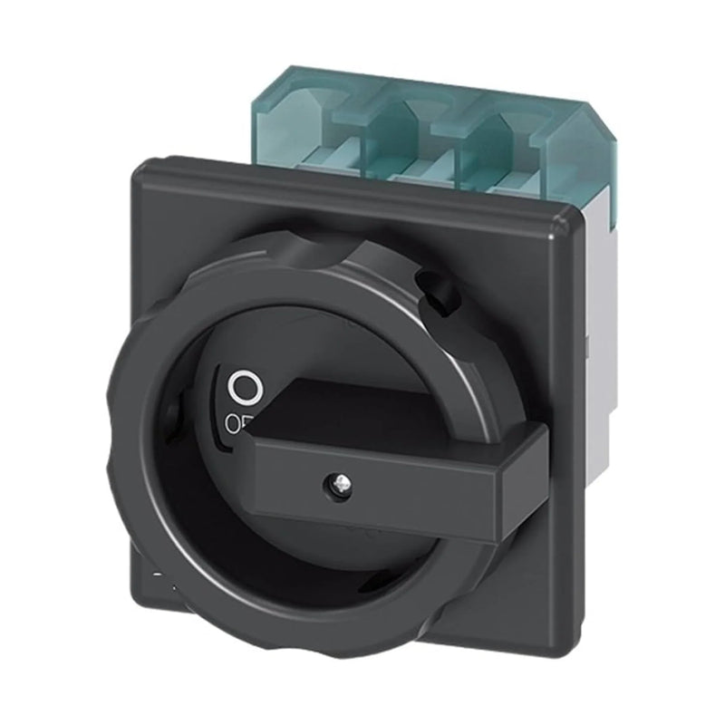 Siemens 3LD2504-0TK51 main control switch, 3-pole, 40A, door-mounted, red/yellow handle, IP65, padlockable for industrial disconnect applications.