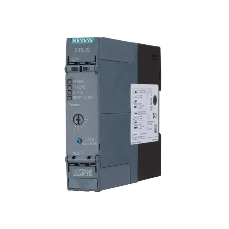 Siemens 3RM1202-1AA04 SIRIUS 3RM1 hybrid motor starter, 1.6A, 24V DC, compact reversing starter for efficient industrial motor control.