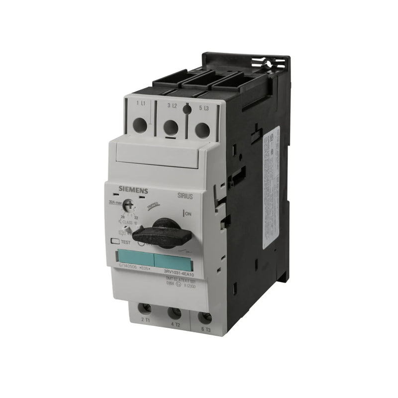 Siemens 3RV1031-4EA10 motor protection breaker, 3-pole, 40–50A, thermal-magnetic, size S2, screw terminals, IP20, DIN rail mounting