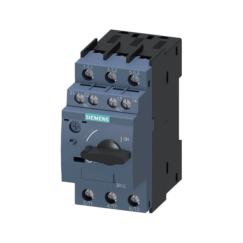 Siemens 3RV2011-1DA15 SIRIUS motor protection breaker, 0.28–0.4A, 3-pole, 690V, Size S00, Class 10, screw terminal, for compact motor control panels.