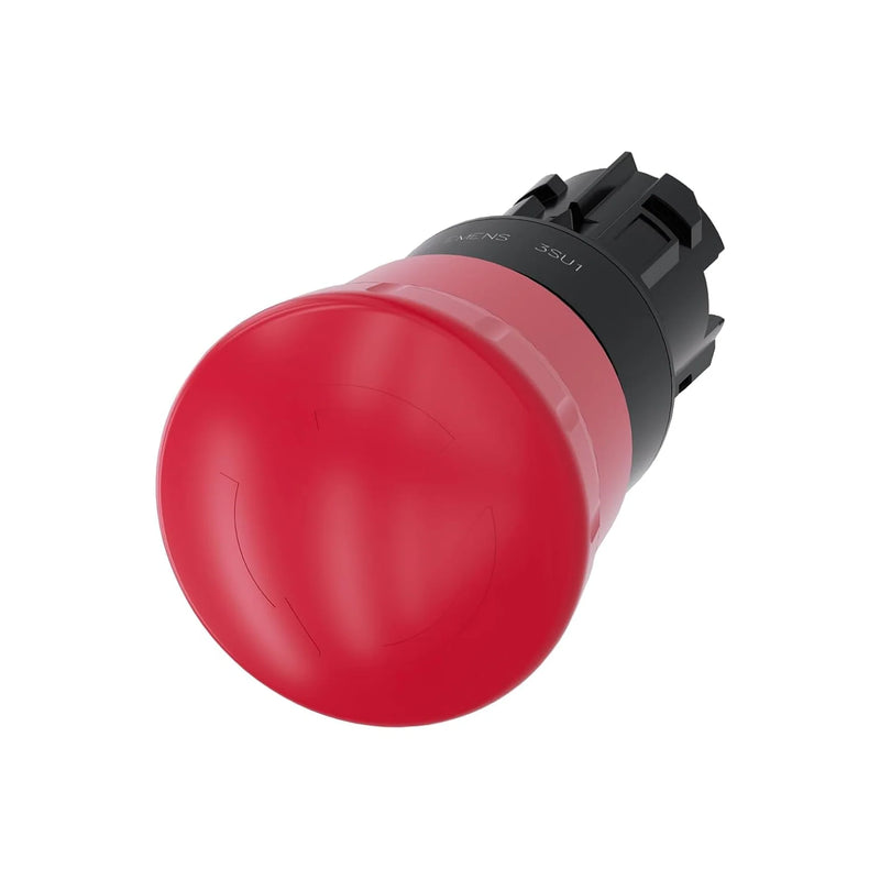Siemens 3SU1000-1HB20-0AA0 green illuminated pushbutton, 22mm, flat round lens, plastic front ring, IP66/IP69K, for SIRIUS ACT industrial panels.