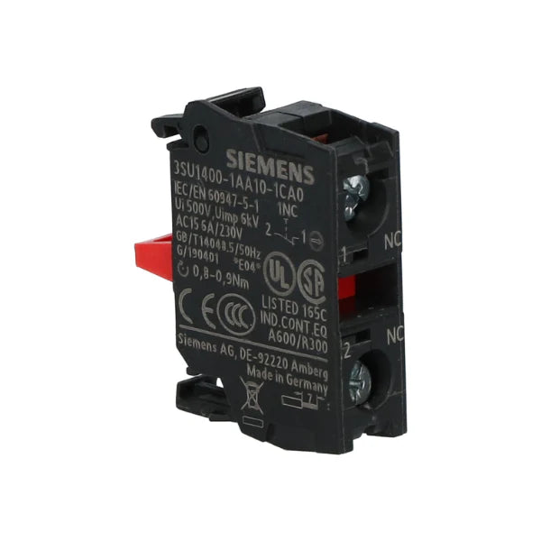 Siemens 3SU1400-1AA10-1CA0 yellow pushbutton head, 22mm, momentary, plastic, flush design, IP66/IP69K, SIRIUS ACT.