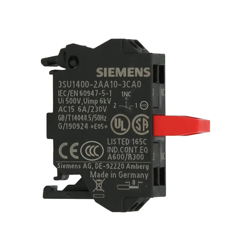 Siemens 3SU1400-2AA10-3CA0 22 mm black flat pushbutton, SIRIUS Act series, momentary plastic actuator with IP66/IP67 protection.