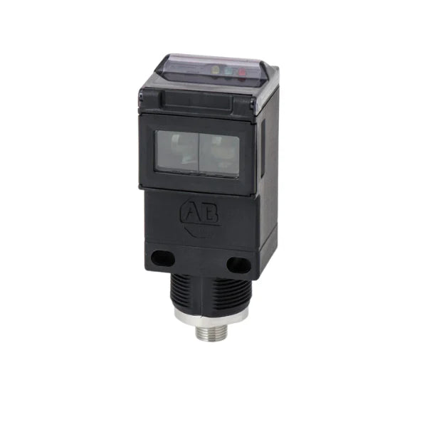 Allen-Bradley 42GRU-9200-QD photoelectric sensor, retroreflective, 24V DC, NPN, M12 quick-disconnect, IP67 rated.
