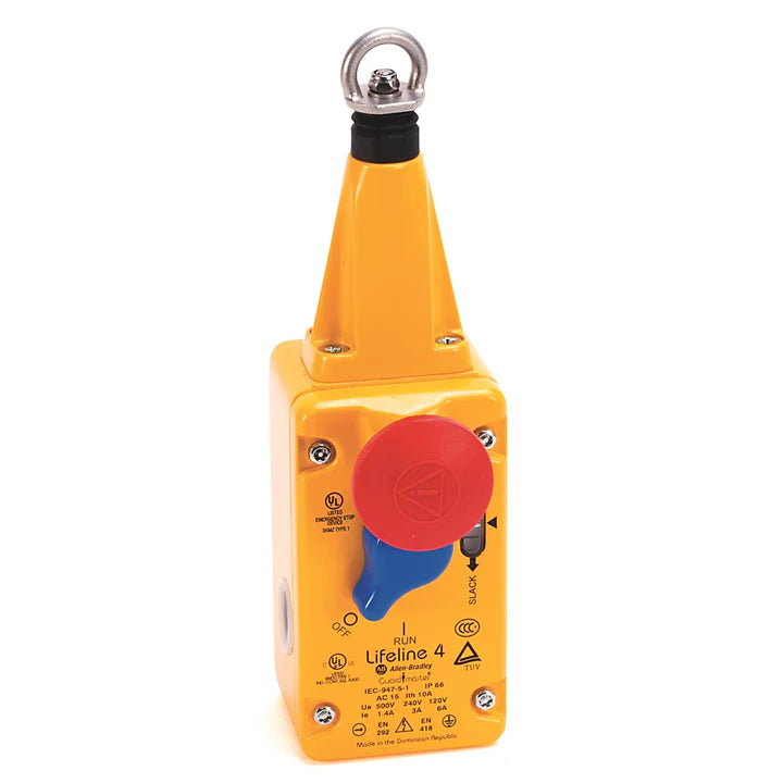 Allen-Bradley 440E-L13043 Lifeline 4 cable pull switch, 2 N/C + 1 N/O, 80 m max, E-stop, IP67