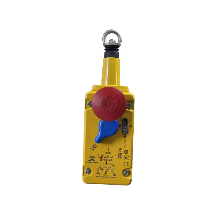 Allen-Bradley 440E-L13133 cable pull switch, 30 m, 2 N/C + 1 N/O, IP67, zinc housing, manual reset