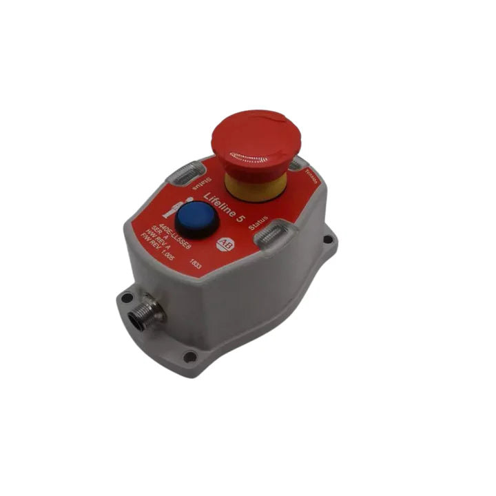 Allen-Bradley 440E-LL5SE8 Lifeline 5 cable pull switch, E-stop, dual head, 2NC/1NO, 24V DC, M20, IP69K