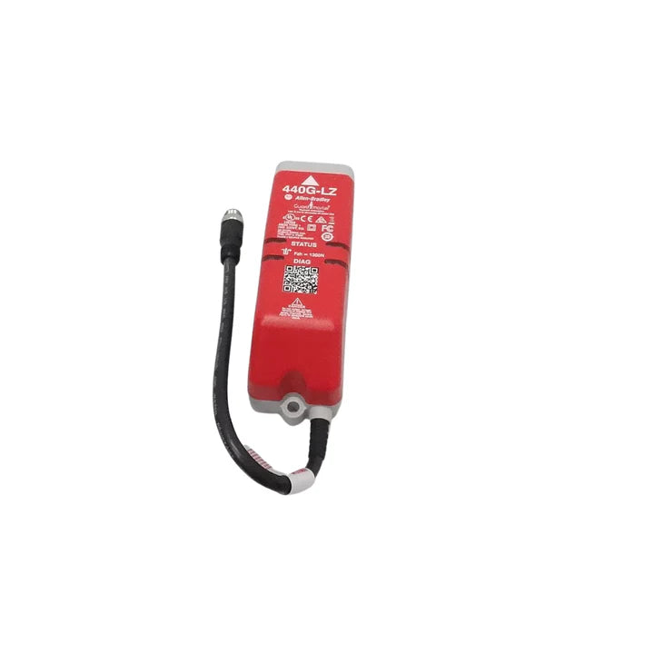 Allen-Bradley 440G-LZS21SPRH guard locking safety switch, power-to-release, RFID coded, left hinge, 24V DC, IP69K