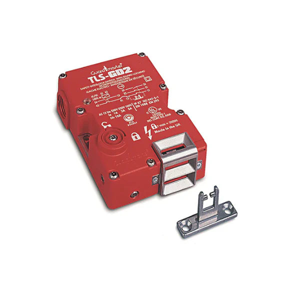 440G-T27121 TLS-GD2 guard locking safety interlock switch, 24V DC, power-to-release, 2 N.C. + 1 N.O., IP67 metal housing.