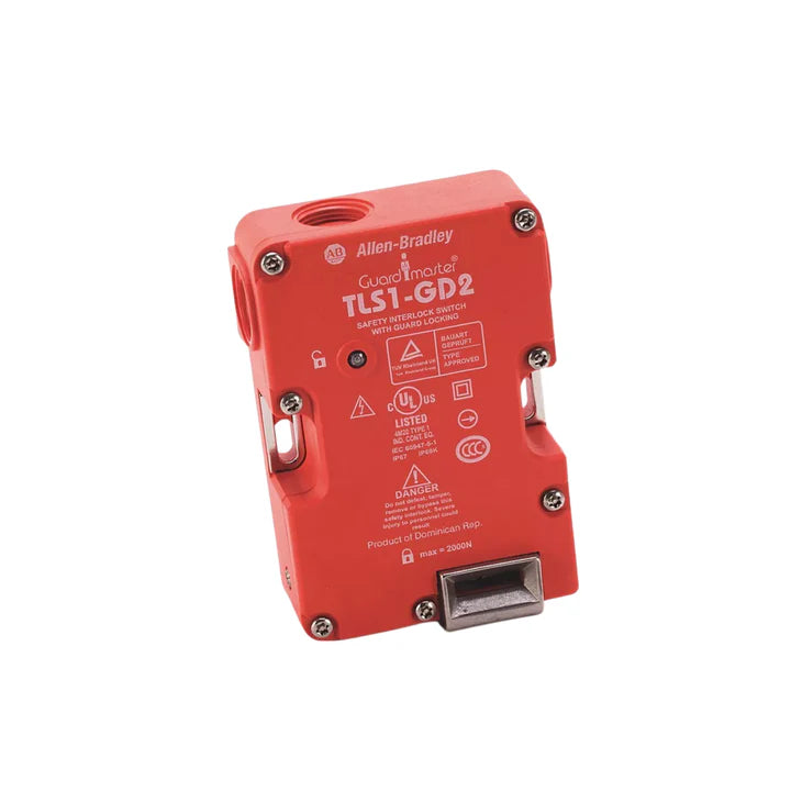 Allen-Bradley 440G-T27256 TLS-GD2 safety switch, 24V DC, 2NC/1NO, power-to-release, IP67, M20 conduit