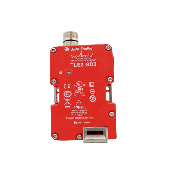 Allen-Bradley 440G-T27260 guard locking switch, 24V DC, RFID, 3NC/1NO contacts, power-to-release, IP67