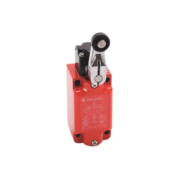 30mm metal safety limit switch with short lever actuator, 2NC/2NO contacts, BBM operation, and M20 conduit entry.