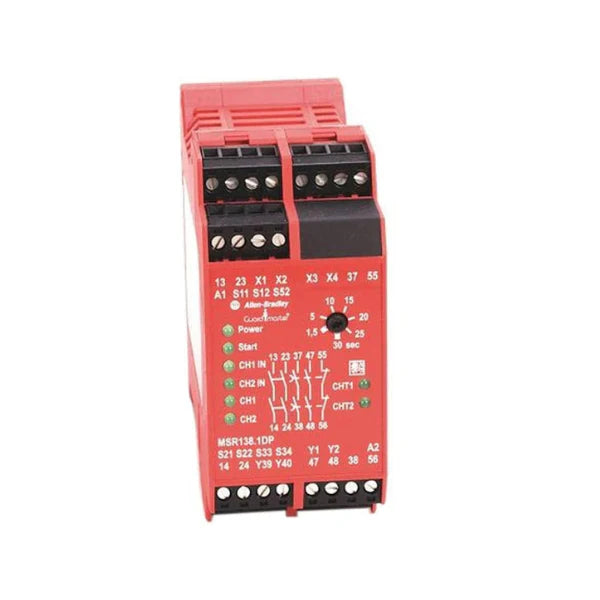 Allen-Bradley 440R-M23084 MSR127RP safety relay, 24V AC/DC, 2 N.O. + 1 N.C., compact with removable terminals