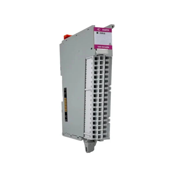 Allen-Bradley 5069-HSC2XOB4 Compact 5000 high-speed counter, 2 channels and 4 outputs for pulse, frequency, and position counting.
