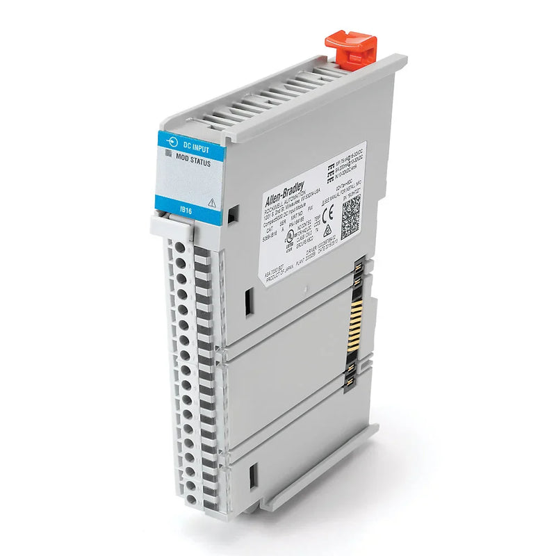 Allen-Bradley 5069-IB16 digital input module, 16-channel, 24V DC sink, standard speed, Compact I/O for CompactLogix and ControlLogix systems.